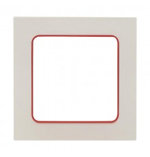 Стокгольм Рамка 1-местная белая с линией цвета красный PROxima  EXM-G-304-20  EKF