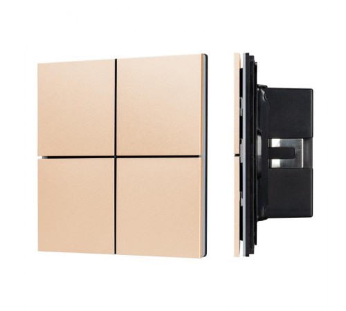 INTELLIGENT ARLIGHT Кнопочная панель KNX-304-23-IN Champagne (BUS, Frameless) (IARL, IP20 Металл, 2 года)  039665  Arlight