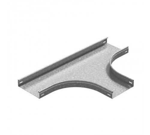 Т-отвод плавный универсальный к лотку 600х65, толщ. 1,0 мм, гор. цинк  ТТРП-600х65-1,0-R100-ГЦ  Ostec