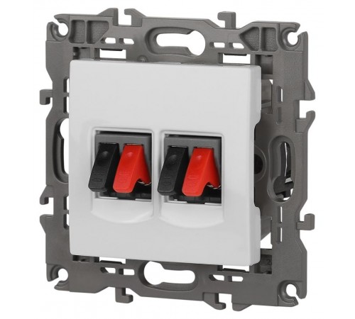 14-3112-01 Розетка аудио двойная, IP20, Эра Elegance, белый  Б0034326  ЭРА