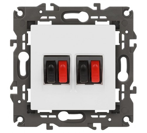 14-3112-01 Розетка аудио двойная, IP20, Эра Elegance, белый  Б0034326  ЭРА