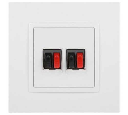 14-3112-01 Розетка аудио двойная, IP20, Эра Elegance, белый  Б0034326  ЭРА