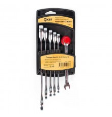 Набор гаечных комбинированных трещоточных ключей НТК-6 (8-17) серия КВТ-PROFESSIONAL  91948  КВТ