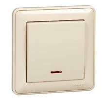 W59 Слоновая кость Выключатель 1-клавишный с подсветкой 10А (в сборе)  VS110-153-28  SE