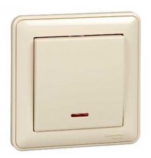 W59 Слоновая кость Выключатель 1-клавишный с подсветкой 10А (в сборе)  VS110-153-28  SE