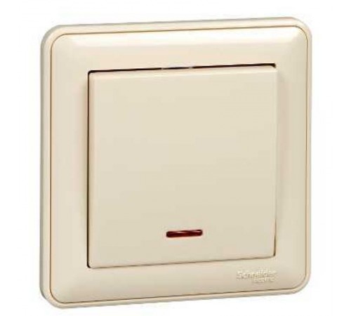 W59 Слоновая кость Выключатель 1-клавишный с подсветкой 10А (в сборе)  VS110-153-28  SE