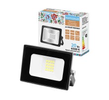 Прожектор СДО-05-020 20 Вт, 1600 лм, 6500 К, 220-240 В, IP65, черный, Народный  SQ0336-0301  TDM