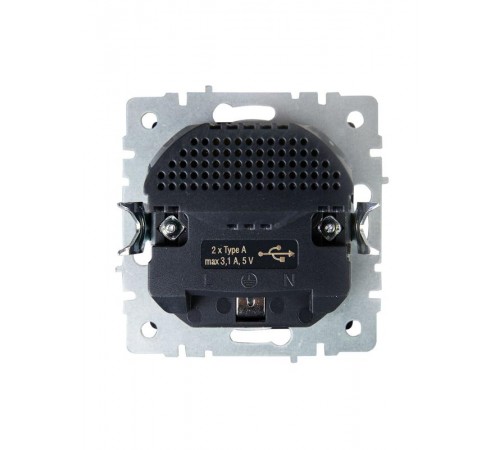 BRITE Розетка с заземлением со шторками 16А с USB A+A 3,1А РЮш10-2-БрТБ темная бронза  BR-R14-16-U21-D31-K45  IEK