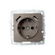 BRITE Розетка с заземлением со шторками 16А с USB A+A 3,1А РЮш10-2-БрТБ темная бронза  BR-R14-16-U21-D31-K45  IEK