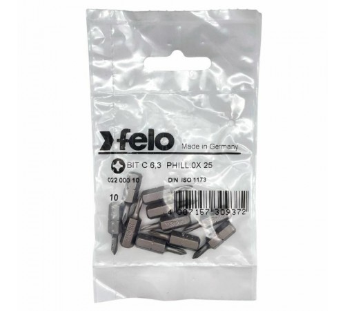 Бита крестовая серия Industrial PH 0X25, 10 шт  02200010  Felo