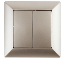 Выключатель Intro Solo 4-104-04 двухклавишный 10А-250В, IP20, СУ, шампань  Б0053588  Intro