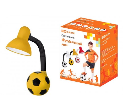 Светильник настольный на основании Футбольный мяч 40Вт ЛН/КЛЛ/LED Е27 желто-черный  SQ0337-0051  TDM