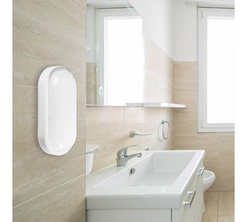 Светильник светодиодный пылевлагозащищенный для ЖКХ ДПБ PBH-PC2-OA 8Вт 4000К IP65 белый овал опал  1035653  Jazzway