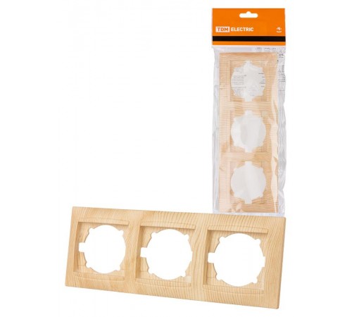 Рамка 3-х постовая горизонтальная сосна "Лама"  SQ1815-0331  TDM