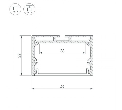 Профиль с экраном SL-LINE-4932-2500 BLACK+OPAL  027988  Arlight