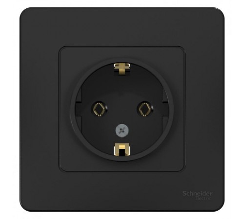 Blanca Антрацит С/У Розетка с заземлением без шторок, 16А, 250В  BLNRS001016  SE