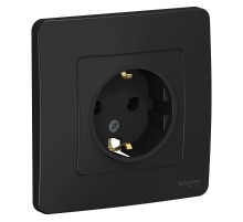 Blanca Антрацит С/У Розетка с заземлением без шторок, 16А, 250В  BLNRS001016  SE