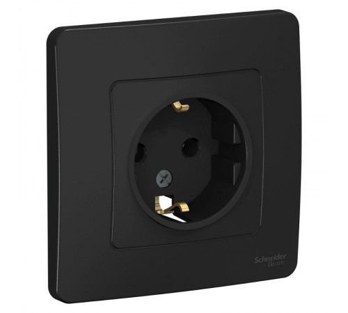 Blanca Антрацит С/У Розетка с заземлением без шторок, 16А, 250В  BLNRS001016  SE