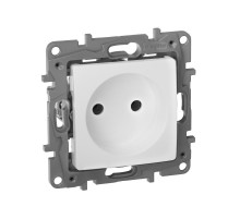 Etika Белый Розетка без заземления, винтовые клеммы  672220  Legrand