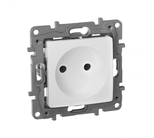 Etika Белый Розетка без заземления, винтовые клеммы  672220  Legrand