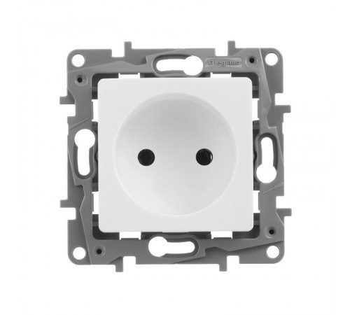 Etika Белый Розетка без заземления, винтовые клеммы  672220  Legrand