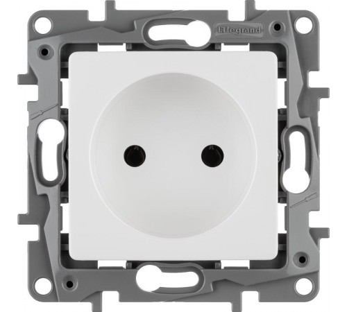 Etika Белый Розетка без заземления, винтовые клеммы  672220  Legrand