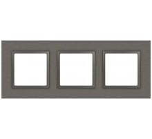 Рамка для розеток и выключателей Elegance 14-5203-16 на 3 поста, металл, титан  Б0065844  ЭРА