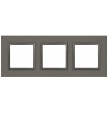 Рамка для розеток и выключателей Elegance 14-5203-16 на 3 поста, металл, титан  Б0065844  ЭРА