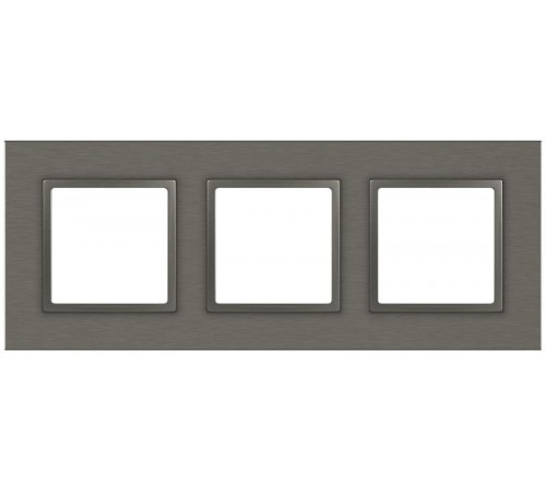 Рамка для розеток и выключателей Elegance 14-5203-16 на 3 поста, металл, титан  Б0065844  ЭРА