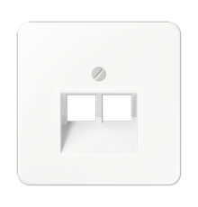 Крышка для двойных телефонных и компьютерных розеток (UAE), фиксация винтом; термопласт; белый; CD500  CD569-2UAWW  Jung