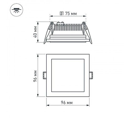 Светодиодная панель LT-S96x96WH 6W Day White 120deg  014934  Arlight