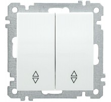 BOLERO белый Выключатель 2-клавишный проходной 10А ВС10-2-2-Б  EVB22-K01-10-1  IEK