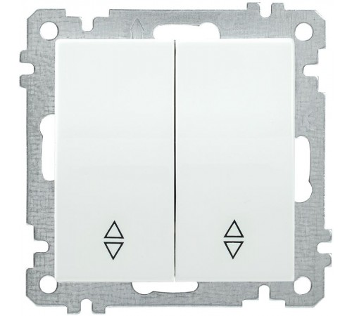 BOLERO белый Выключатель 2-клавишный проходной 10А ВС10-2-2-Б  EVB22-K01-10-1  IEK