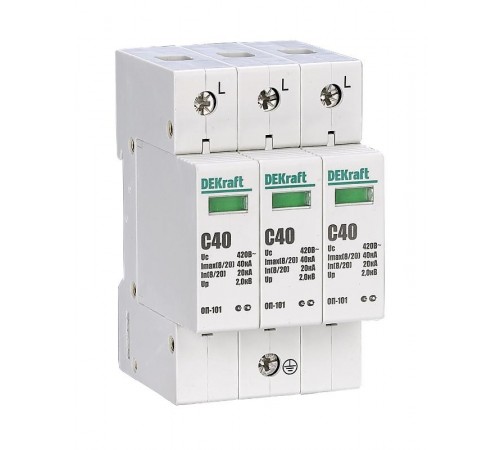 Ограничитель перенапряжений 3P 40кА C 420В ОП-101  18017DEK  DEKraft