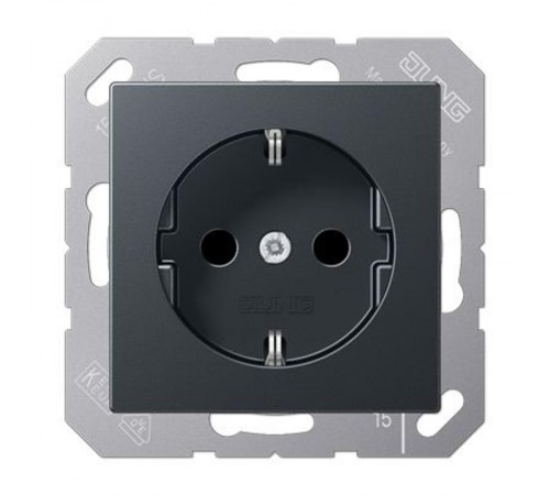 Штепсельная розетка SCHUKO 16A 250V~ с защитой от детей; термопласт; антрацит  A1520BFKI  Jung