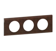 Celiane Коричневая текстурная кожа Рамка 3-я (2+2+2 мод)  069403  Legrand