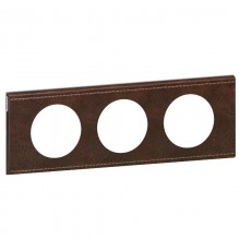Celiane Коричневая текстурная кожа Рамка 3-я (2+2+2 мод)  069403  Legrand
