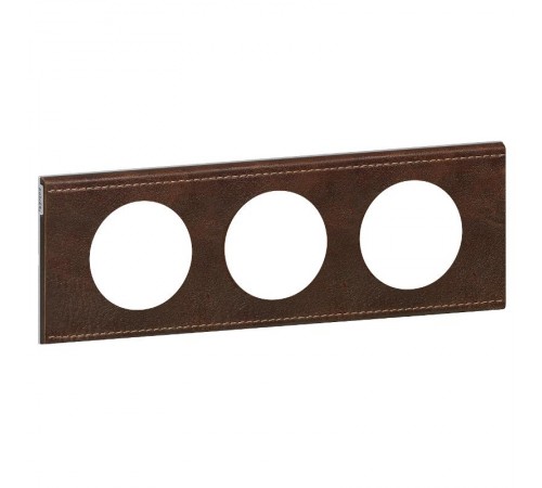 Celiane Коричневая текстурная кожа Рамка 3-я (2+2+2 мод)  069403  Legrand