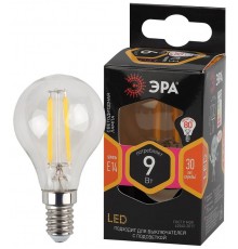 Лампа светодиодная F-LED P45-9w-827-E14 (филамент, шар, 9Вт, тепл, E14)  Б0047020  ЭРА