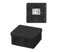 Коробка распаячная, двухкомпонентная, ОП 100х100х50 мм, IP66, 8 вх., черная, инд. штрихкод  SQ1401-2913  TDM