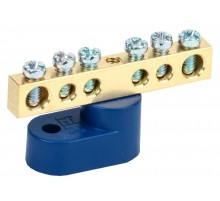 Шина N ноль на одном угловом изоляторе ШНИ-6х9-6-У1-С  YNN10-69-6C1-K07  IEK