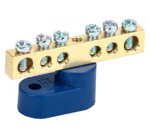 Шина N ноль на одном угловом изоляторе ШНИ-6х9-6-У1-С  YNN10-69-6C1-K07  IEK