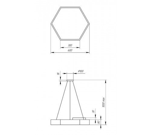 Светильник светодиодный Geometria Hexagon SPO-121-W-40K-038 38Вт 4000К 4000Лм IP40 600*600*80 белый подвесной  Б0050550  ЭРА