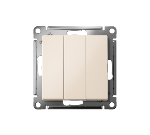 AtlasDesign Бежевый Выключатель 3-клавишный сх.1+1+1, 10АХ, механизм  ATN000231  SE
