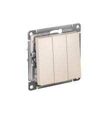 AtlasDesign Бежевый Выключатель 3-клавишный сх.1+1+1, 10АХ, механизм  ATN000231  SE