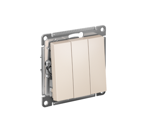 AtlasDesign Бежевый Выключатель 3-клавишный сх.1+1+1, 10АХ, механизм  ATN000231  SE