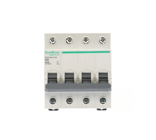 Выключатель автоматический четырёхполюсный 20A B 6kA City9  C9F16420 Systeme Electric
