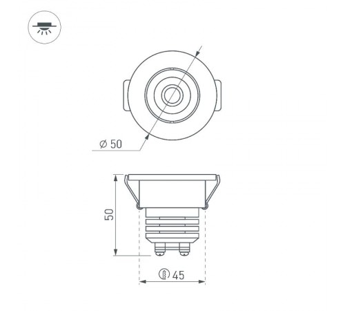 Светодиодный светильник LTM-R50WH 5W Day White 25deg  020755  Arlight