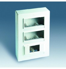 Simon 27 Коробка на 4 механизма 27 серии и 1 автоматич. выключателя, накладной монтаж, 250х150х60мм, белый  27864-35  Simon