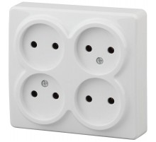 Розетка 11-2210-01  4х2P, 16АХ-250В, ОУ, Эксперт, Белый Б0020706  ЭРА
